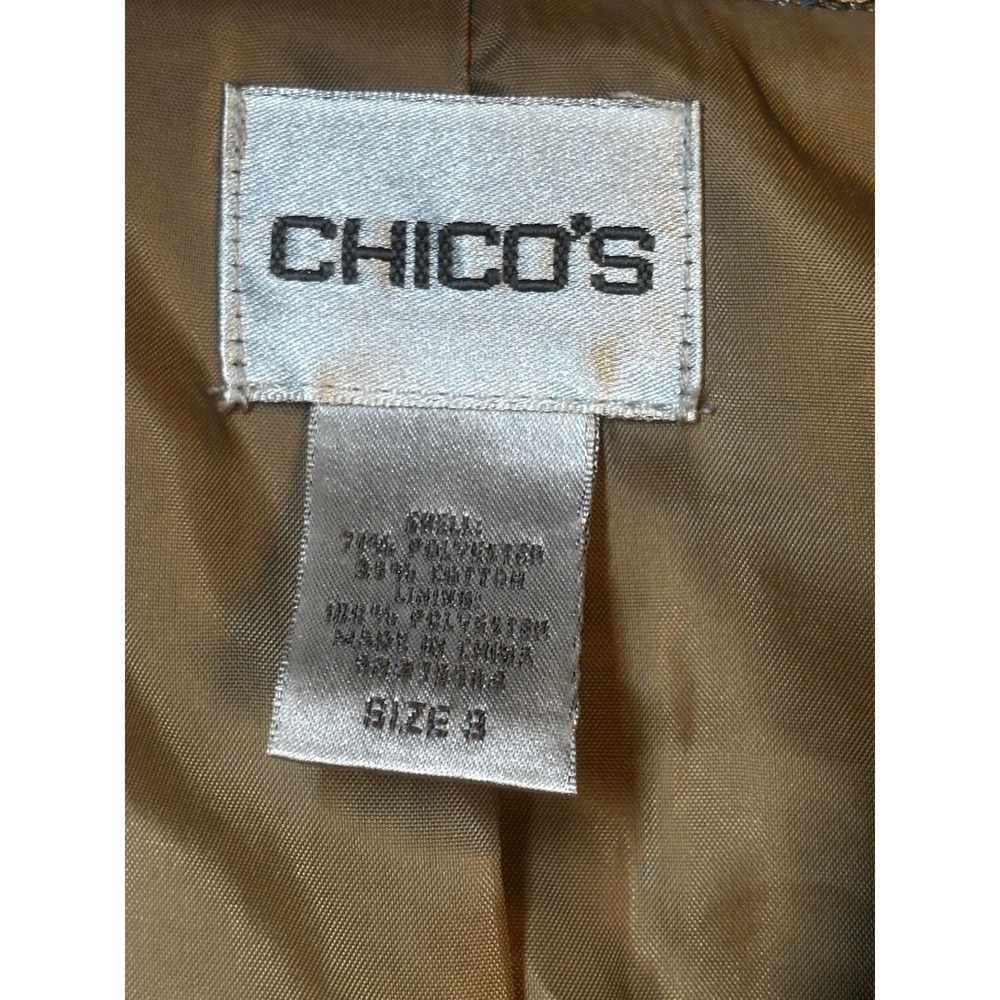 Chicos Golden Blues Ampere Jacket Suit Blazer Womens Size 3 Floral Lined Preppy - Picture 7 of 14